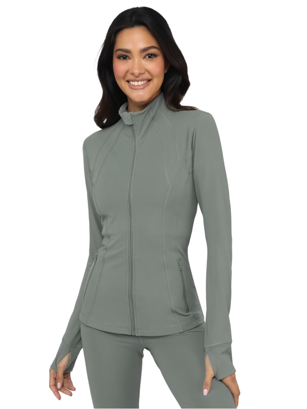 Yogalicious Ultra Soft Full Zip Jacket - Green Blue